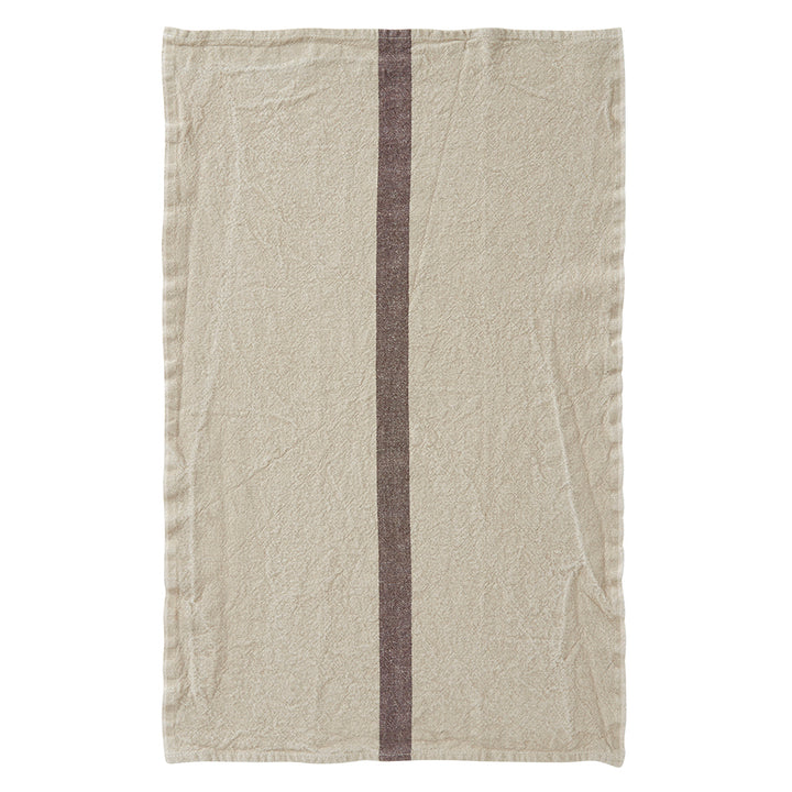 DouDou Natural Tea Towel,  raye lin/marro
