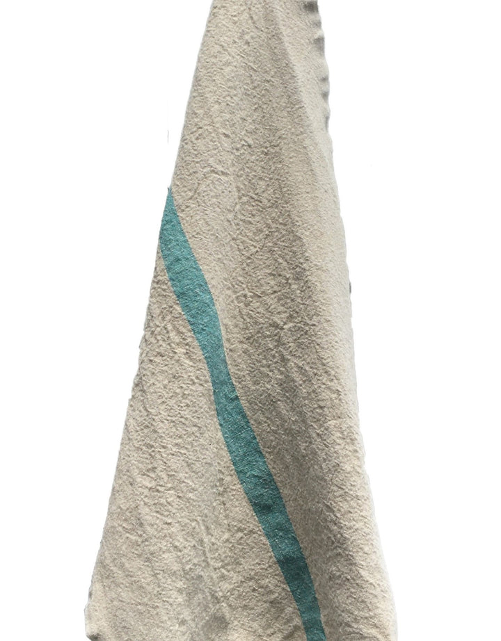 DouDou Natural Tea Towel, stripe aqua