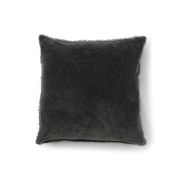 grey velvet throw pillow
