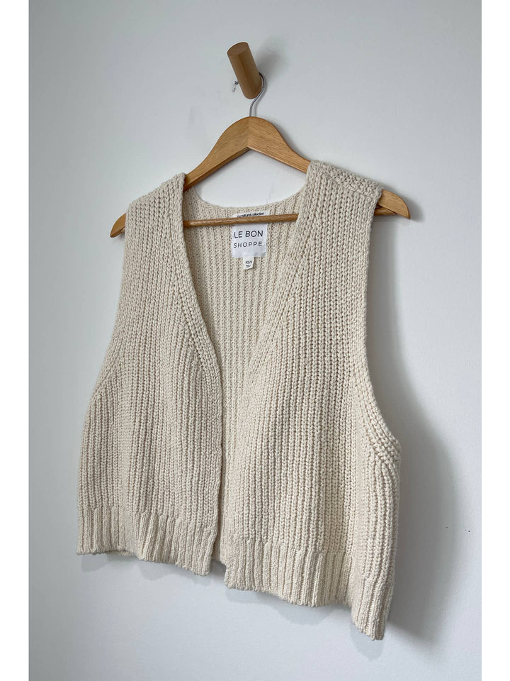 Granny Cotton Sweater Vest, natural, m/l