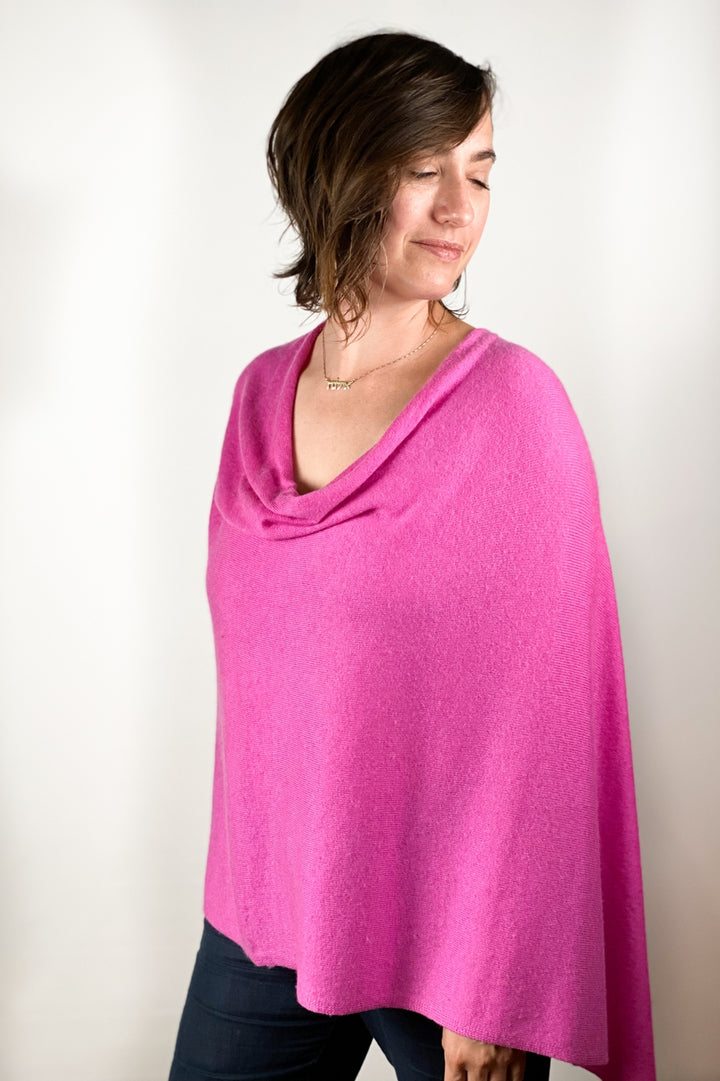 Cashmere Poncho Hot Pink