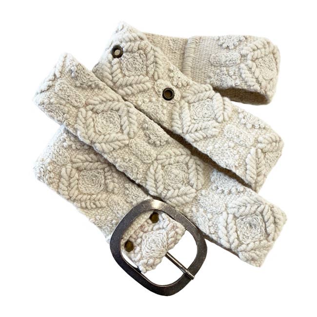 Wandering Clouds Embroidered Wool Belt