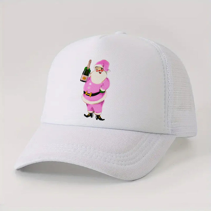 Trucker Hat- Pink Santa Champagne