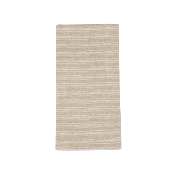 Boat Stripe Linen Natural & White Towels 20x30 - Set of 2