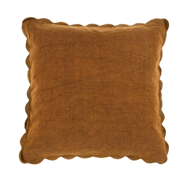 Scalloped Edge Pillow, Bronze, 20x20