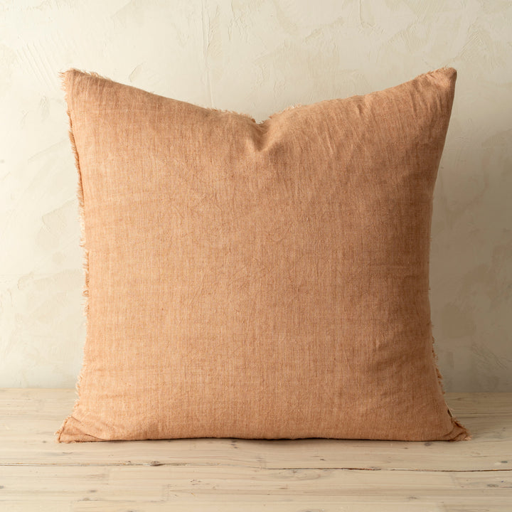 Lina Linen Pillow, Terra Cotta, 24x24
