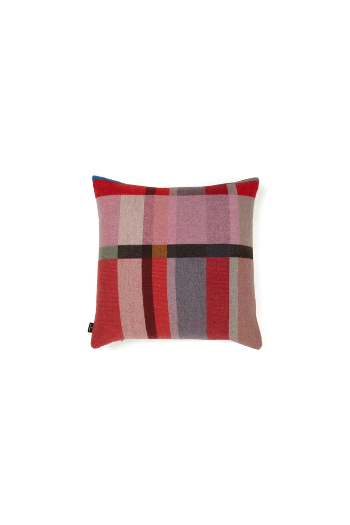 Lasdun Wool Block Cushion, red/dark, 19.69