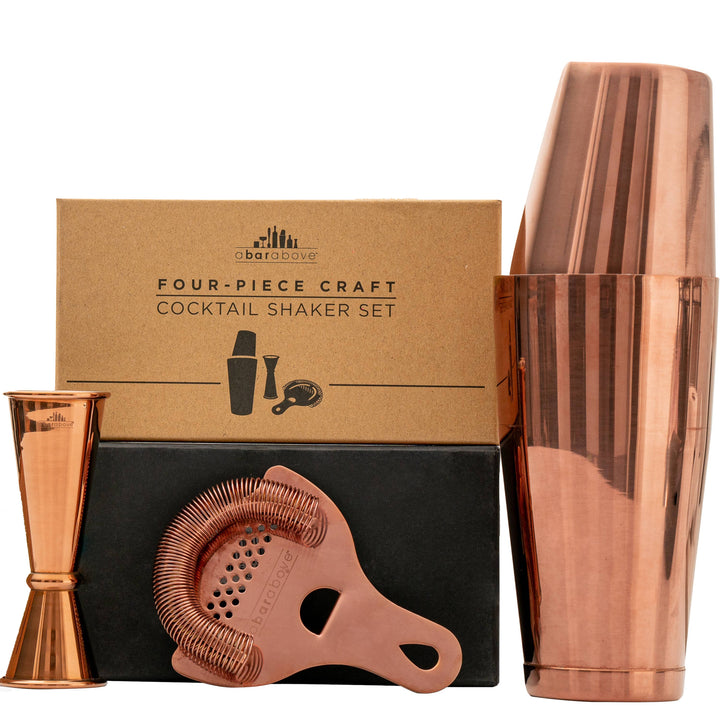 Craft Cocktail Bar Set, Antique Copper (4 Piece)