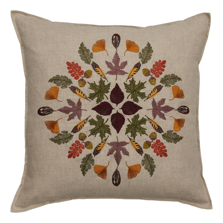 Pressed Leaves Pillow Cover with Insert