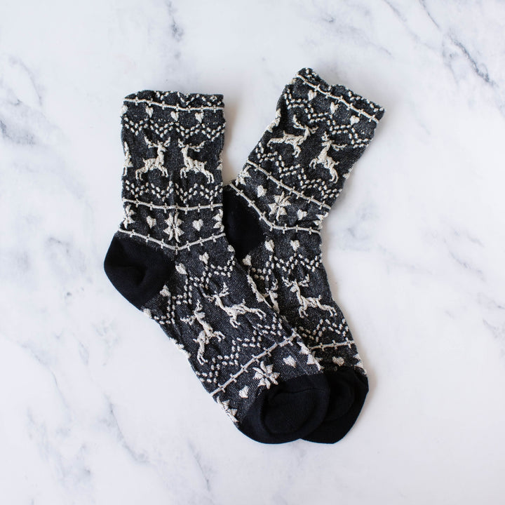 Christmas Glitter Socks, black