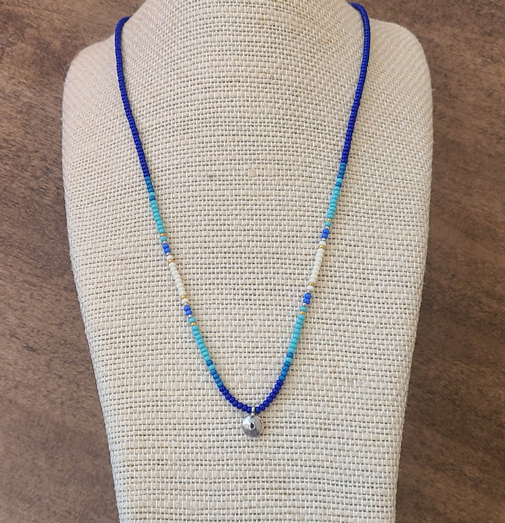 Condesa Necklace, aqua, silver, 1096