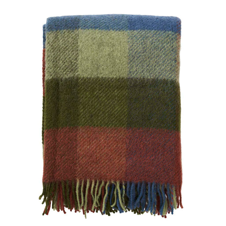 Gotland Woven Wool Throw, Multi Green