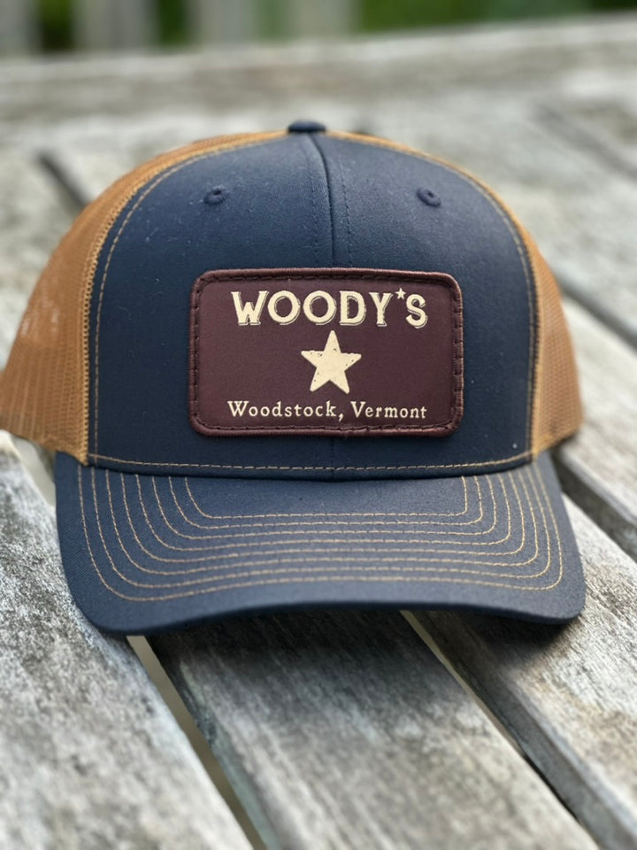 Woody's Trucker Hat,  navy/caramel