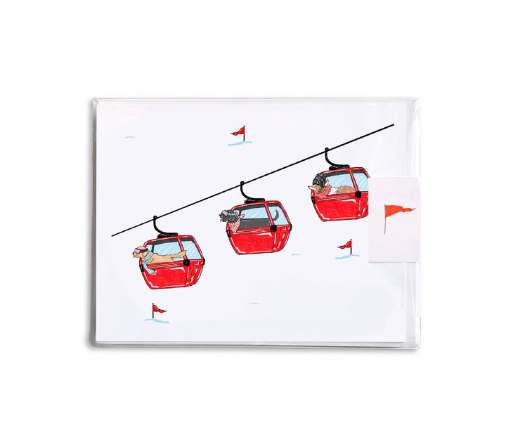 Dog Ski Gondolas Boxed Set of 8