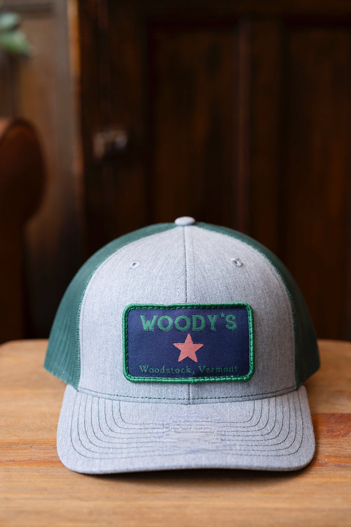 Woody's Trucker Hat,  Heather Grey/Dark Green