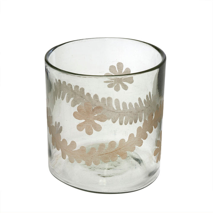 gold etched votive glass
