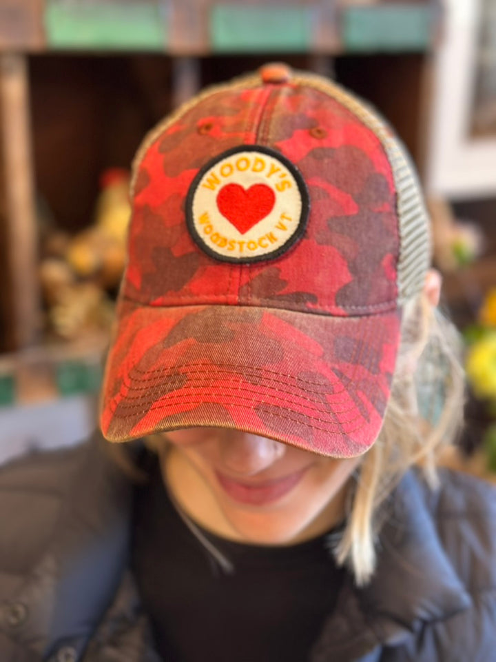 Woody's Trucker Hat, cardinal red