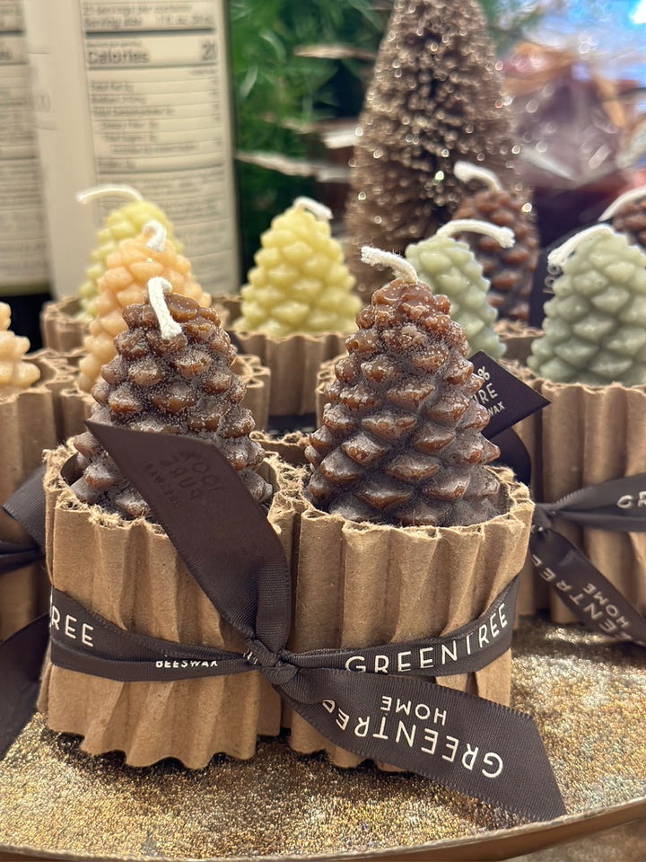 Greentree Candle, cones, natural, small