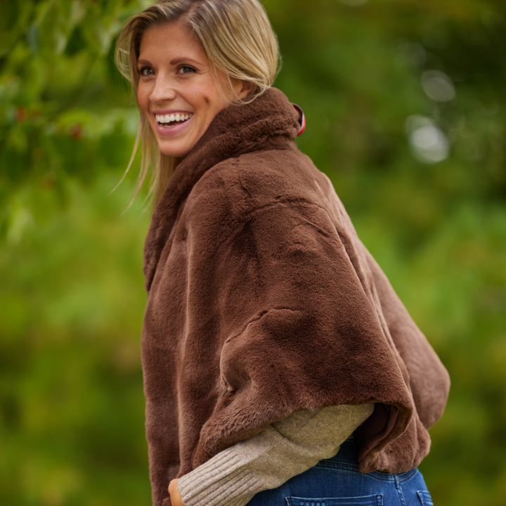 Chocolate Brown Collins Faux Fur Capelet