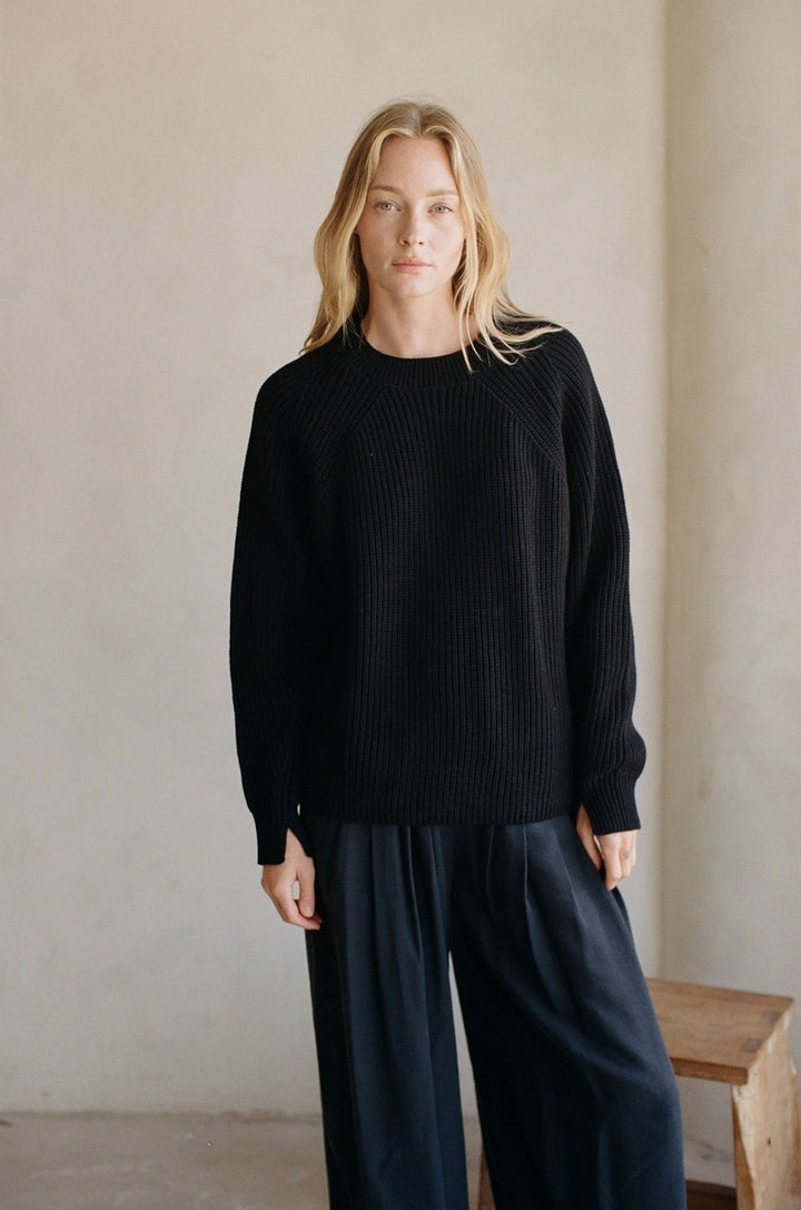 Knit Sweater Top | Black