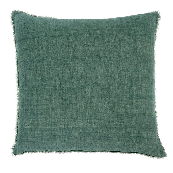 Lina Linen Pillow, Celeste Green, 24x24