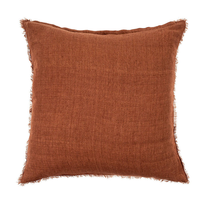 Lina Linen Pillow, Burnt Umber, 24x24