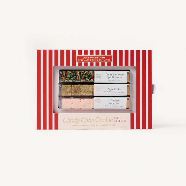 Candy Cane Cookie Latte Mixer Kit with Sprinkle Rimmer