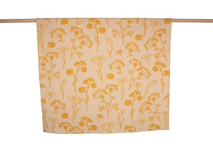 Jade Throw, florals, yellow