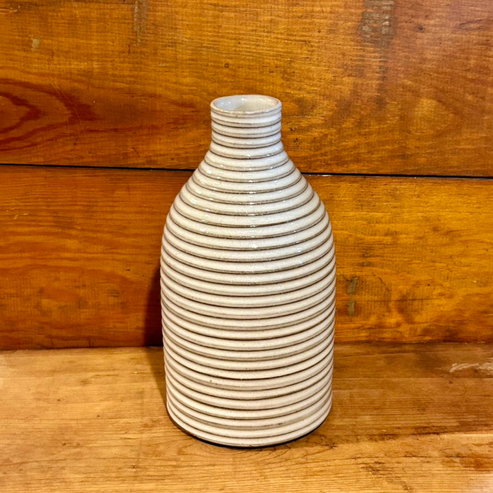 LWP Tall Stripe Bottle, white