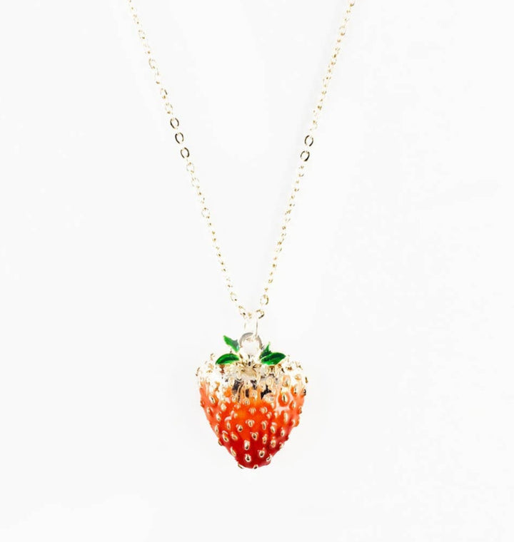 Enamel Strawberry Long Necklace