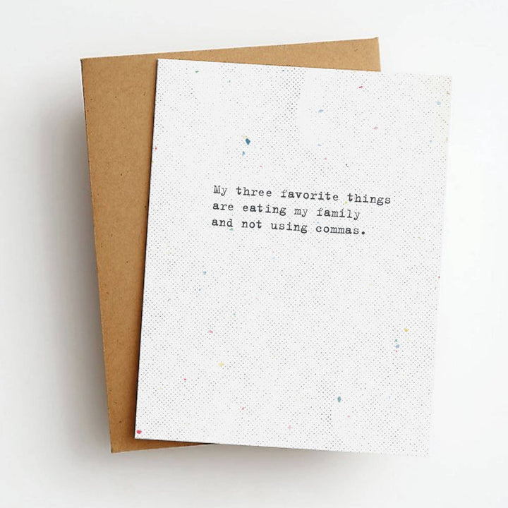 Commas Funny Everyday Greeting Card