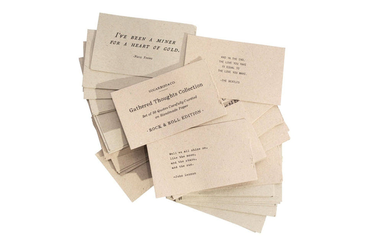50 Gathered Thoughts of Rock & Roll on Handmade Paper