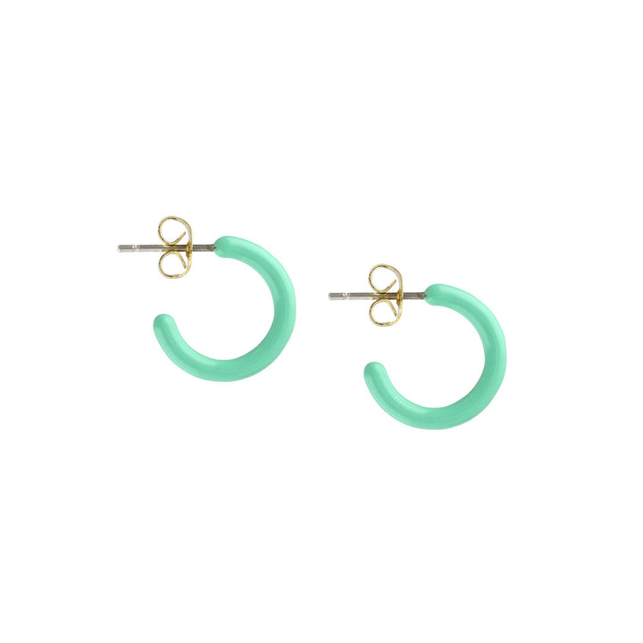 Petite Palette Enamel Post Hoop Earrings