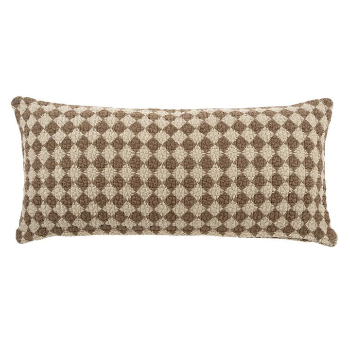 Check Weave Pillow, brown, 21 x 12