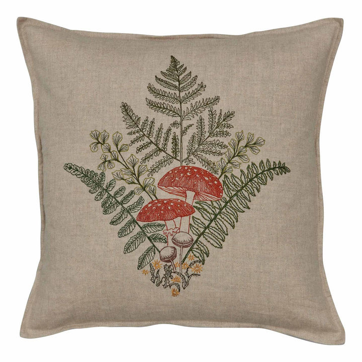 Mushrooms and Ferns Bouquet Pillow