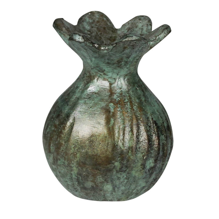 Poppy Pod Vase, Patina Metal