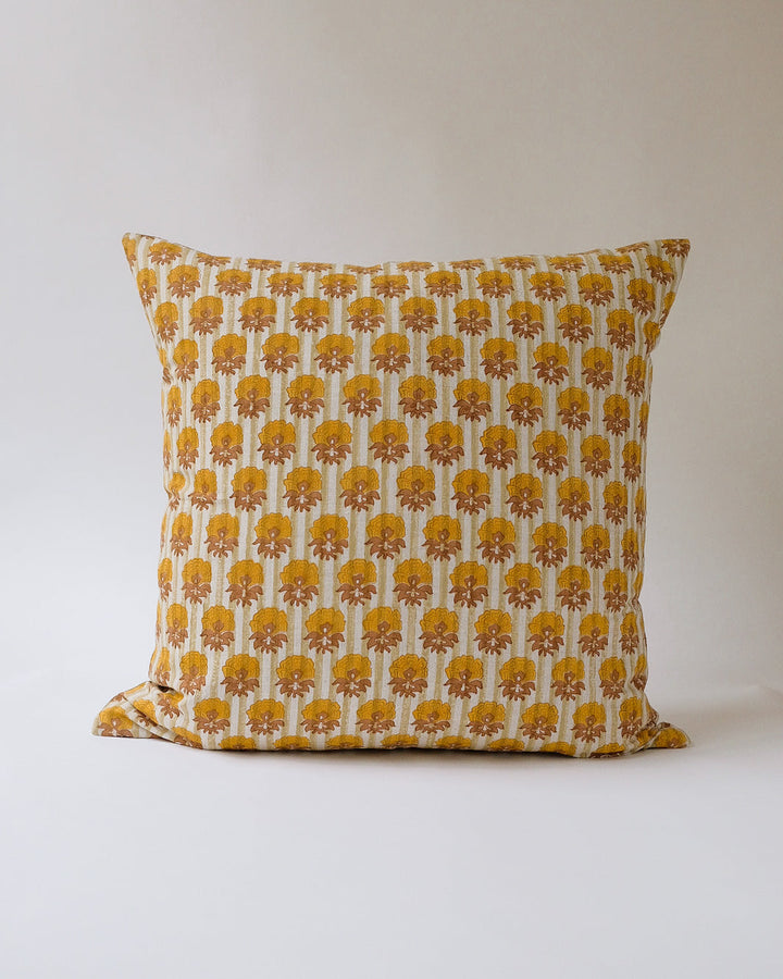 Veda Hand Block Printed Pillow, 22 x 22, striped
