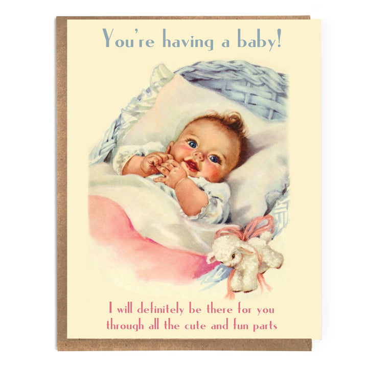 You're Having a Baby! Cute New Baby Card; Vintage Card