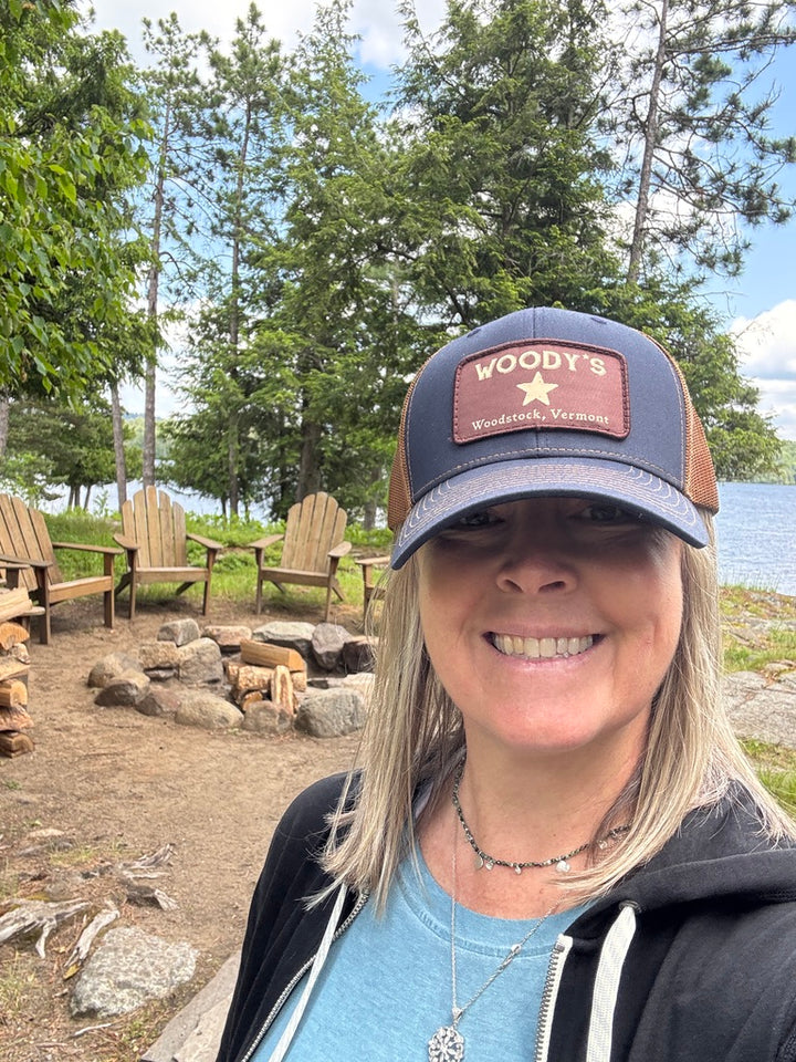 Woody's Trucker Hat,  navy/caramel