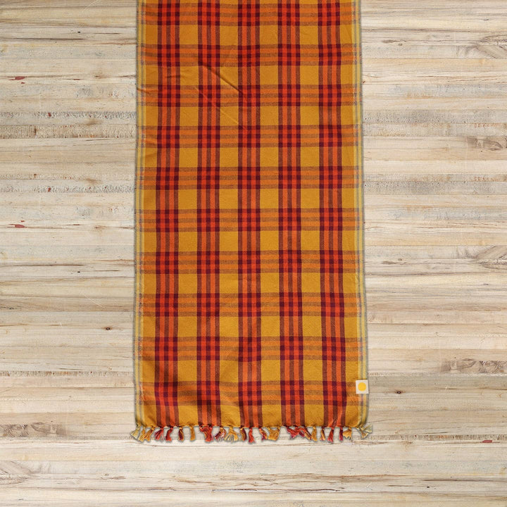 Waffle Plaid Table Runner - Naranja