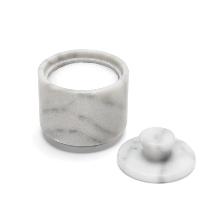 Fox Run White Marble Salt Cellar with Lid, 3.42' x 3.33