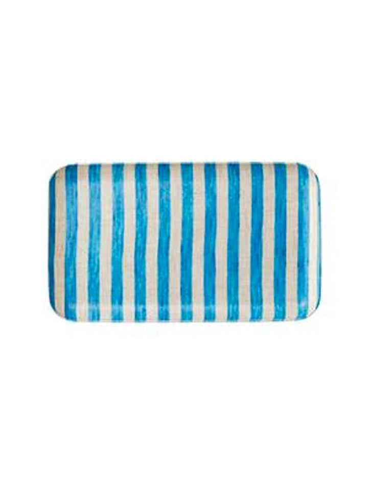 Linen Coating Tray, small, francis, white turquoise wide stripe