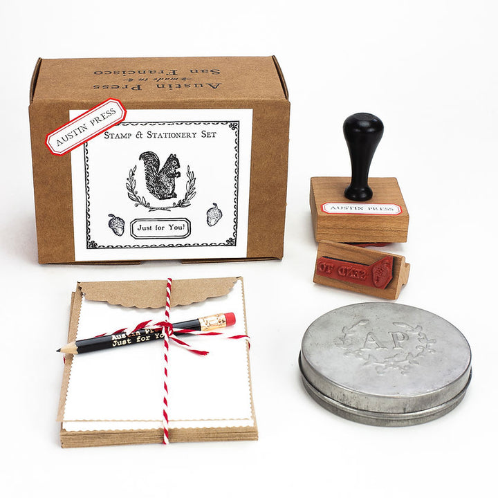 Austin Press, squirrel wreath stamps set