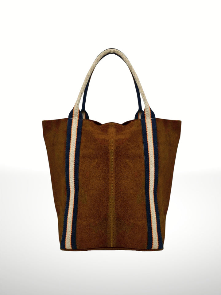 Melody Suede leather bag  Brown, made in italy