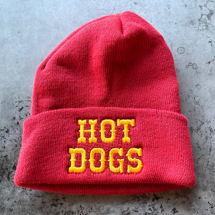 Hot dogs knit beanie Winter hat Made in America usa