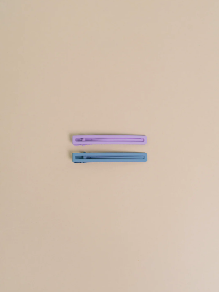 Leia Hair Clips Set - Lilac + Sky