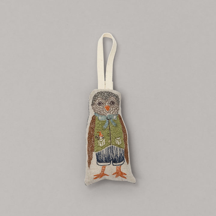 Rocking Owl Ornament, Coral & Tusk