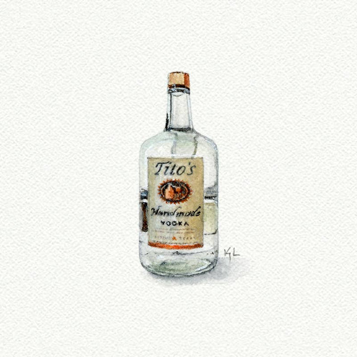 Titos Vodka Miniature Watercolor Painting - Art Print