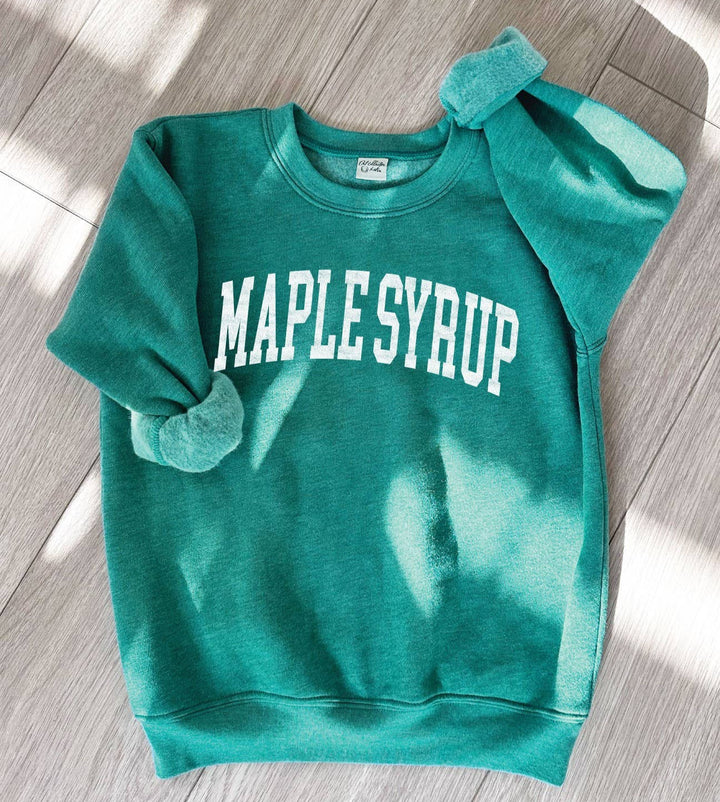 MAPLE SYRUP Youth Graphic Sweatshirt, heather forest