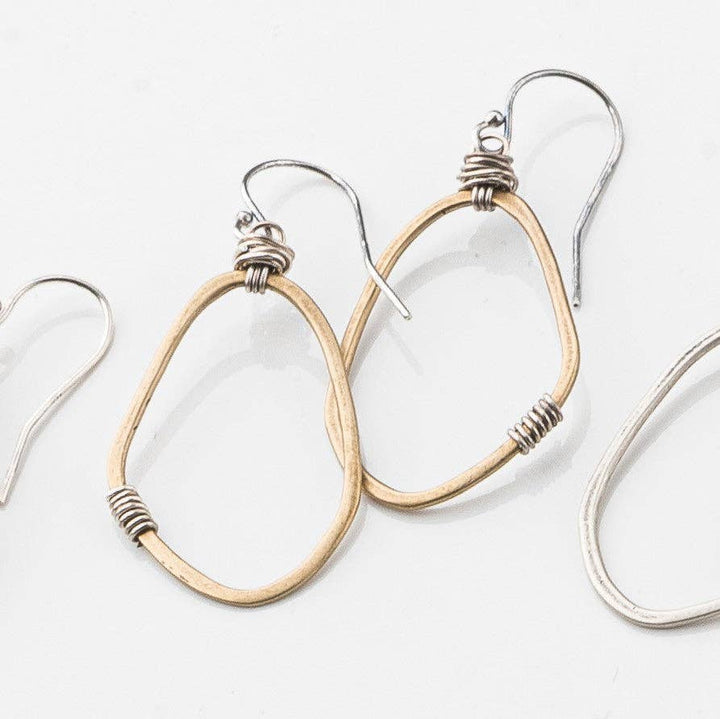 Yellow Bronze Petite Freeform Earrings